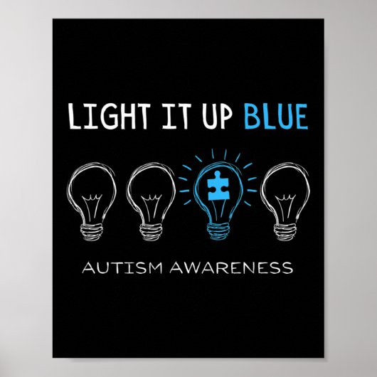Autisme bewustzijn Licht het blauw mannen vrouwen  Poster (Voorkant)