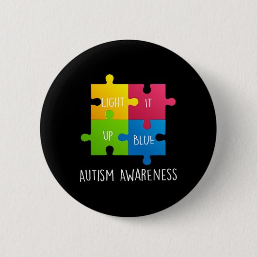 Autisme bewustzijn Licht het Blauwe op Ronde Button 5,7 Cm (Voorkant)