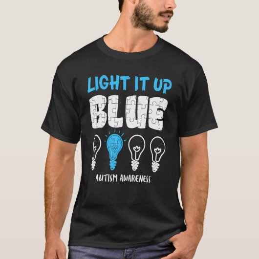 Autisme Bewustzijn Licht Het Blauwe Op T-shirt (Voorkant)