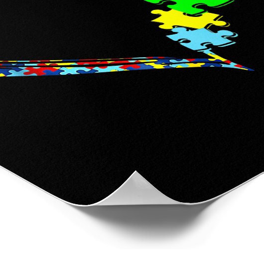 Autisme Bewustzijn Liefde Hart Puzzel Geschenken M Poster (Hoek)