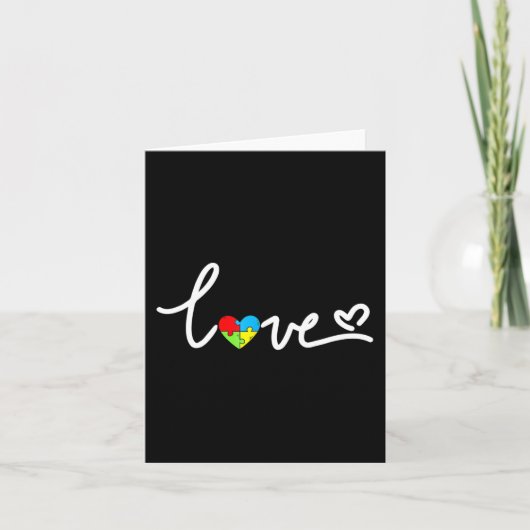 Autisme bewustzijn liefde hart puzzelstuk heren da kaart (Voorkant)
