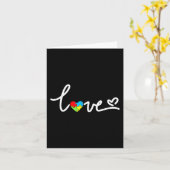 Autisme bewustzijn liefde hart puzzelstuk heren da kaart (Gele Bloem)