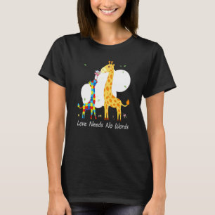 Autisme Bewustzijn Liefde Heeft Geen Woorden Giraf T-shirt