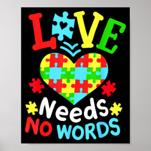 Autisme Bewustzijn Liefde Heeft Geen Woorden Poster