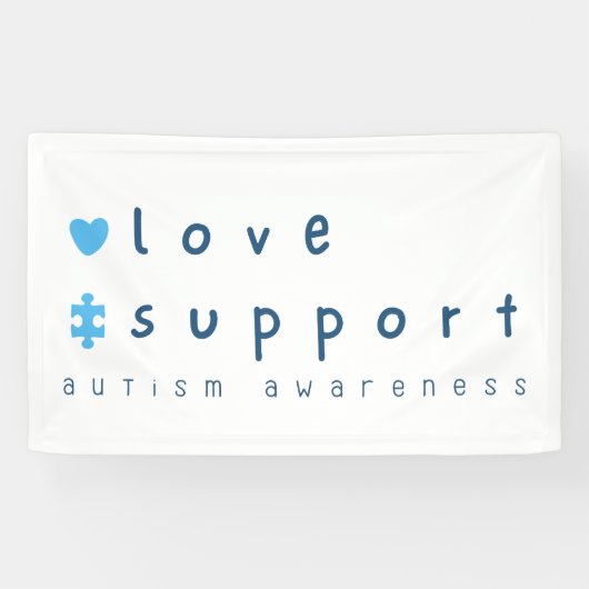 Autisme bewustzijn liefde steun Banner Grote Teken (Horizontaal)