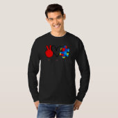Autisme Bewustzijn Liefde Vrede en Begrip T-shirt (Voorkant volledig)