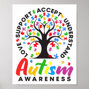 Autisme Bewustzijn Liefdesondersteuning Accepteren Poster