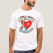 Autisme bewustzijn lint hart t-shirt (Voorkant)