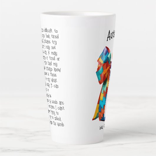 Autisme bewustzijn lint latte Mok (Voorkant)