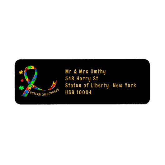 Autisme bewustzijn lint puzzelstukje aspergers etiket (Voorkant)