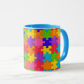 Autisme bewustzijn lint puzzelstukken mok (Voorkant rechts)