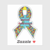 Autisme bewustzijn lint uitgestanste sticker decal (Vel)