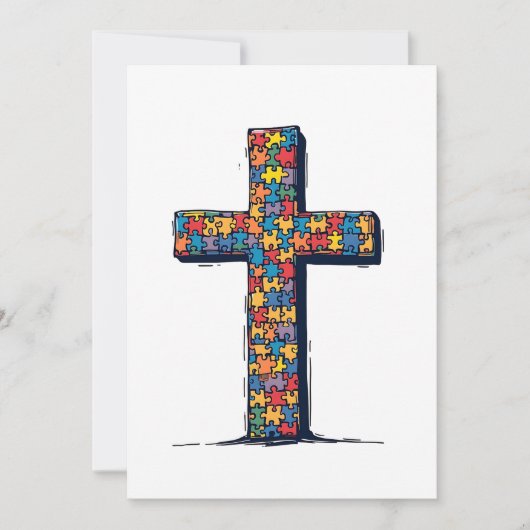 Autisme Bewustzijn Maand Christus Religie Jezus Feestdagenkaart (Voorkant)