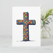 Autisme Bewustzijn Maand Christus Religie Jezus Feestdagenkaart (Staand voorkant)