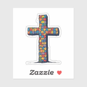 Autisme Bewustzijn Maand Christus Religie Jezus Sticker
