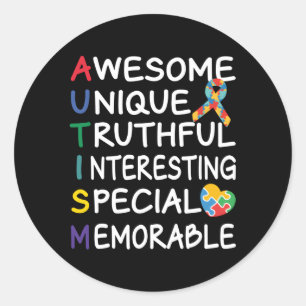 Autisme Bewustzijn Maand Geweldige Autisme Bewustz Ronde Sticker
