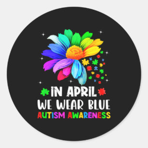 Autisme bewustzijn maand In April dragen we Blauwe Ronde Sticker