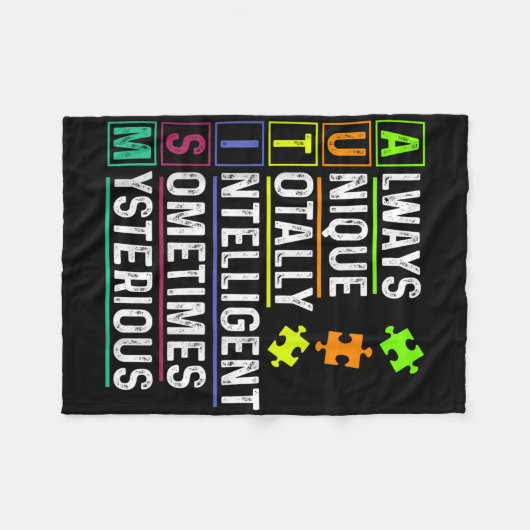Autisme Bewustzijn Maand Neurodiversiteit Autistis Fleece Deken (Voorkant (Horizontaal))