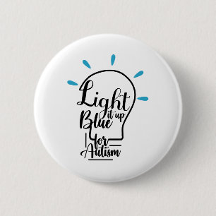 Autisme Bewustzijn Maand Ondersteuning Licht het B Ronde Button 5,7 Cm
