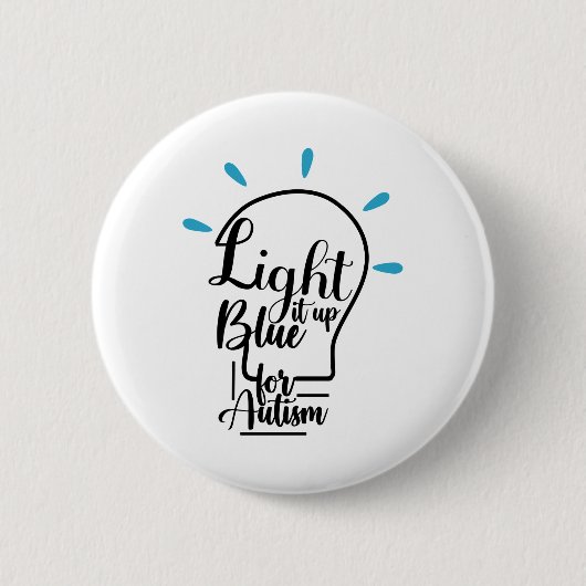 Autisme Bewustzijn Maand Ondersteuning Licht het B Ronde Button 5,7 Cm (Voorkant)