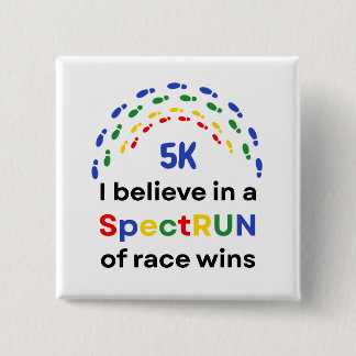 Autisme Bewustzijn Maand Race Run Marathon Hardlop Vierkante Button 5,1 Cm