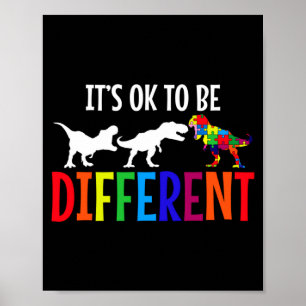 Autisme Bewustzijn Maand Rex Puzzel Dino Neurodive Poster