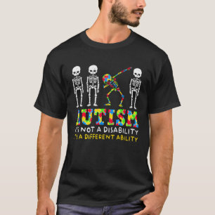 Autisme Bewustzijn Maand Skelet Dabbing Autistisch T-shirt