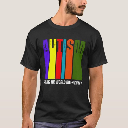 Autisme Bewustzijn Maand Steun Anders Zien T-shirt (Voorkant)