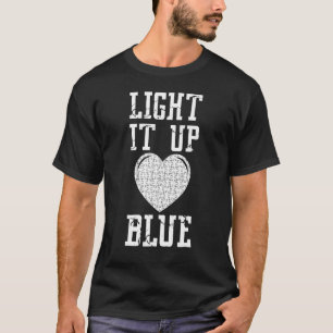 Autisme Bewustzijn Maand Steun Blauwe Puzzelstuk T-shirt