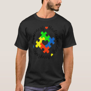 Autisme Bewustzijn Maand Steun Familie Puzzel Hart T-shirt