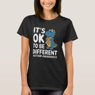 Autisme Bewustzijn Maand Steun Verschillende Dino T-shirt