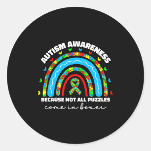 Autisme bewustzijn maand voor jongens Kids Puzzel Ronde Sticker
