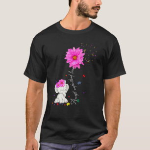 Autisme bewustzijn madeliefje bloem olifant voor m t-shirt