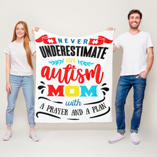 Autisme Bewustzijn Mam - Fleece Deken (In situ)
