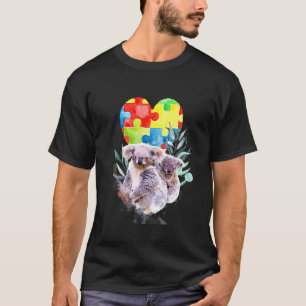 Autisme Bewustzijn Mam Koala Beer Met Baby Puzzel T-shirt