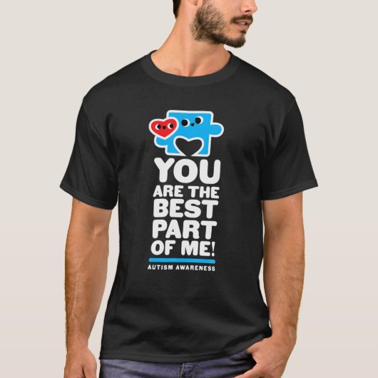 Autisme Bewustzijn Mannen Papa Blauw Puzzel Stuk B T-shirt (Voorkant)