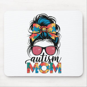 Autisme Bewustzijn Messy Bun Autisme Mama Coquette Muismat