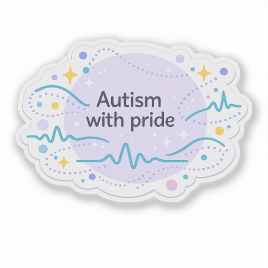 Autisme bewustzijn | Met trots vinyl sticker  (Voorkant)