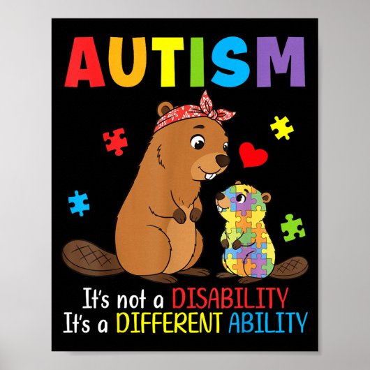 Autisme bewustzijn Moeder Bever Ander Vermogen S Poster (Voorkant)