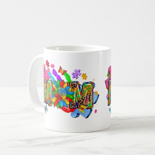 Autisme Bewustzijn Moeder Bloem Mok (Voorkant links)