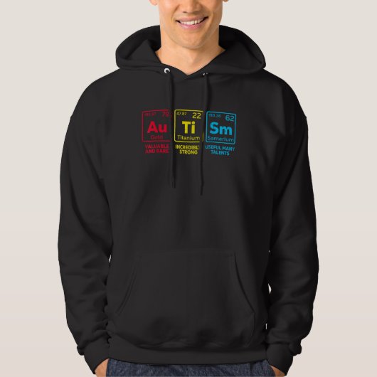 Autisme Bewustzijn moeder Elementen Periodiek Tabe Hoodie (Voorkant)