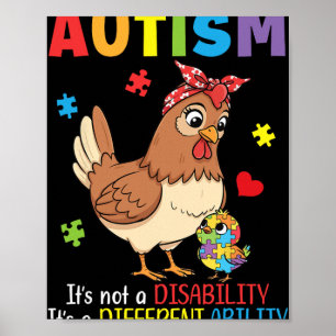 Autisme bewustzijn Moeder Kip Verschillende Vaardi Poster