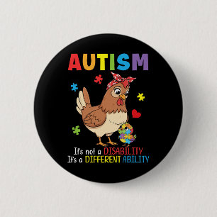 Autisme Bewustzijn Moeder Kip Verschillende Vaardi Ronde Button 5,7 Cm