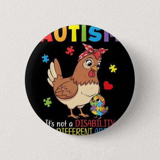 Autisme Bewustzijn Moeder Kip Verschillende Vaardi Ronde Button 5,7 Cm (Voorkant)