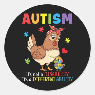Autisme Bewustzijn Moeder Kip Verschillende Vaardi Ronde Sticker