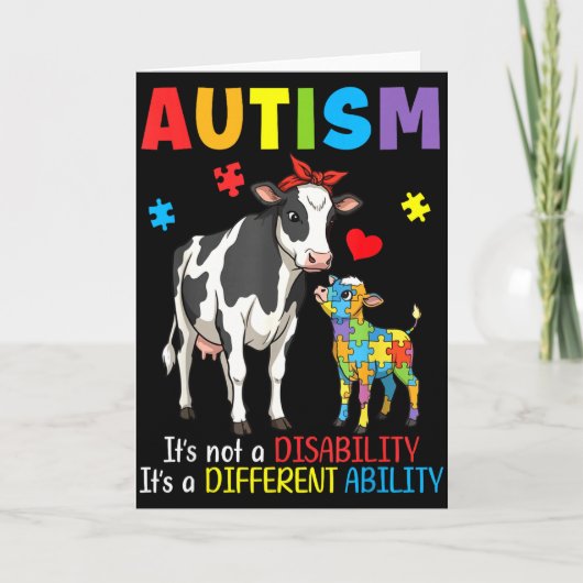 Autisme Bewustzijn Moeder Koe Verschillende Vaardi Kaart (Voorkant)
