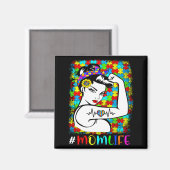 Autisme Bewustzijn Moeder Leven Krijger Autistisch Magneet (Voorkant / Achterkant)