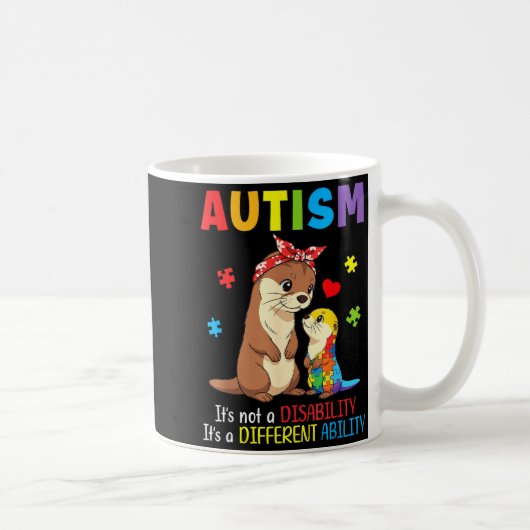 Autisme Bewustzijn Moeder Otter Ander Vermogen Pu Koffiemok (Rechts)