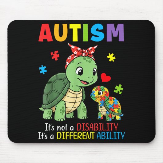 Autisme Bewustzijn Moeder Schildpad Verschillende Muismat (Voorkant)