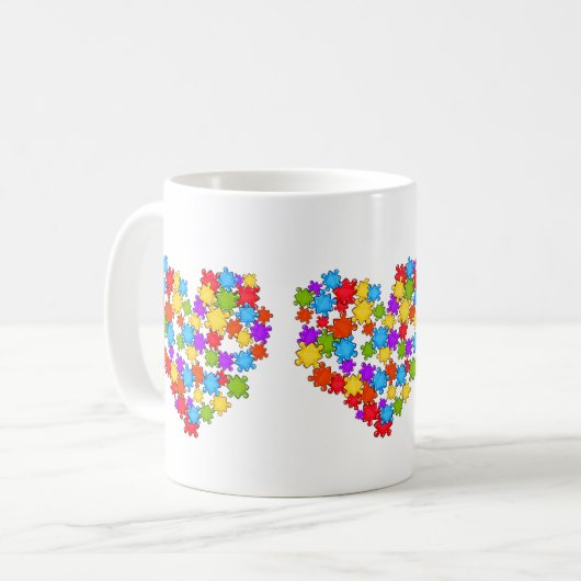 Autisme Bewustzijn Mok van het hart (Voorkant links)